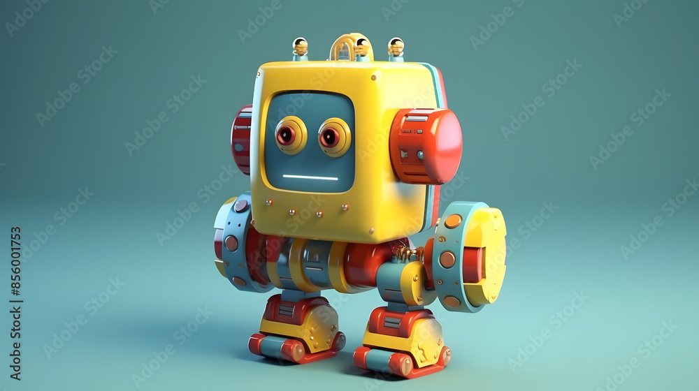 Fototapeta premium Finch Toy Robot 3d