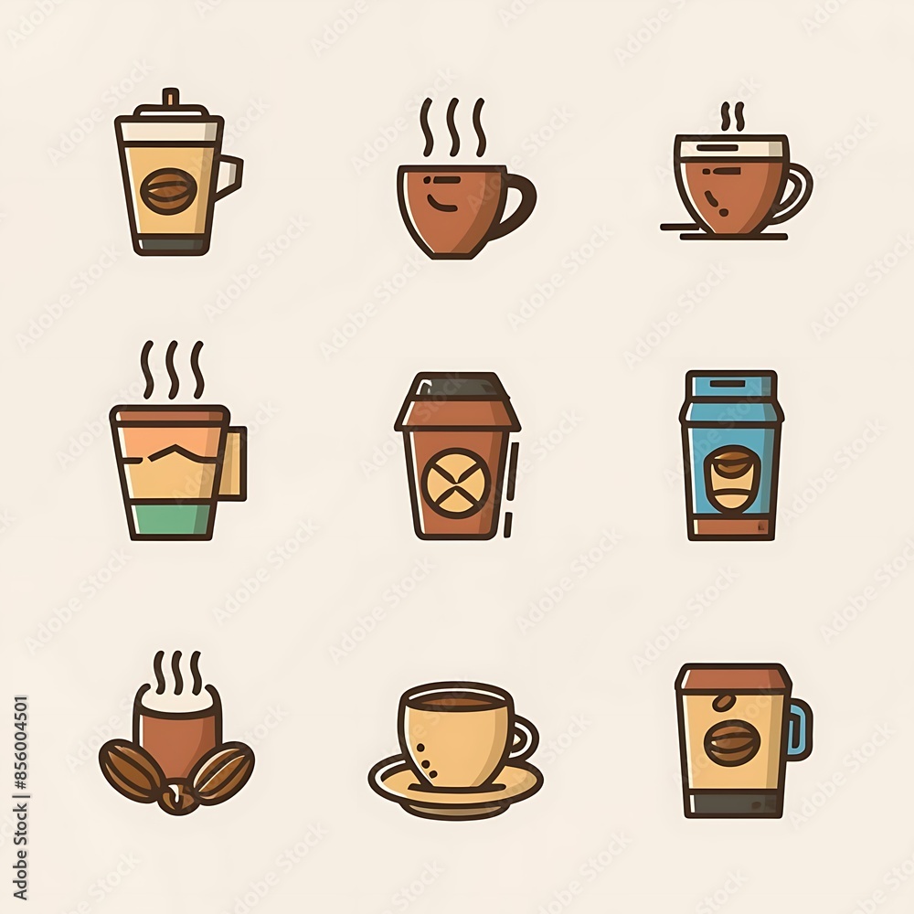 Obraz premium coffee cup icons