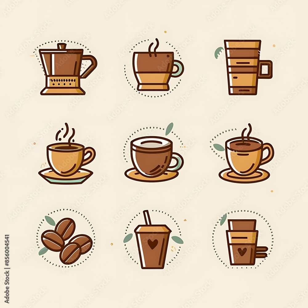 Obraz premium coffee cup icons