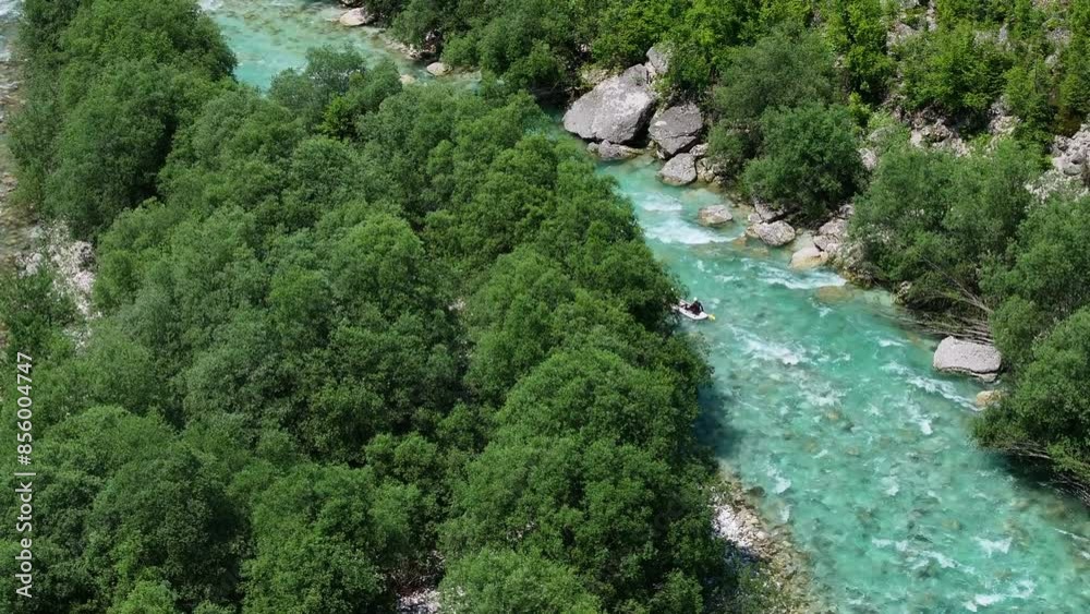 Kayaking on the Turquoise Soca River in Montenegro Kayaking on the Turquoise Soca River in Montenegro