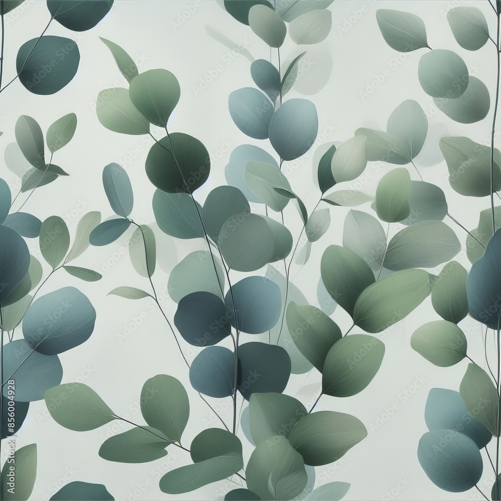 Soft Eucalyptus Pattern illustrations vector generative ai Soft Eucalyptus Pattern illustrations vector generative ai