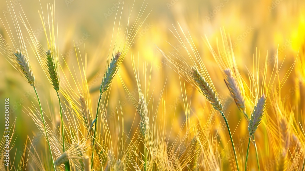 Golden wheat stalks sway in a summer meadow, ready for harvest. Golden wheat stalks sway in a summer meadow, ready for harvest.