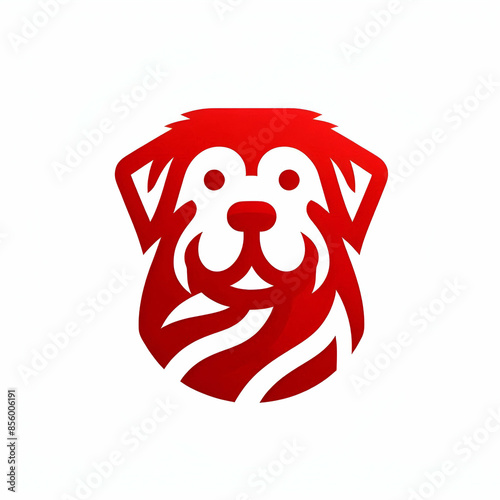 A red logo of the red dog with white background.