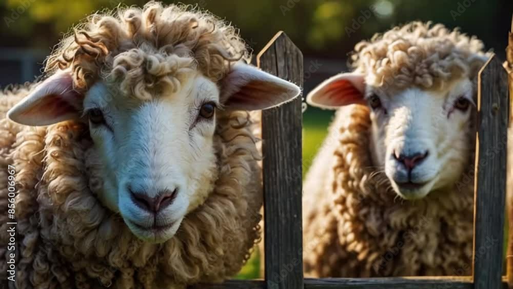 Cute sheep on the farm Cute sheep on the farm
