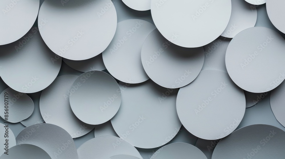 Gray paper disks with shadows on a background Gray paper disks with shadows on a background