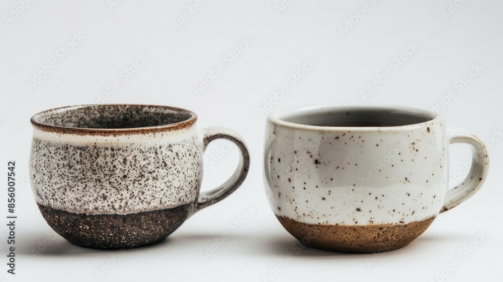 Cups for coffee or tea pictured on a white background Cups for coffee or tea pictured on a white background