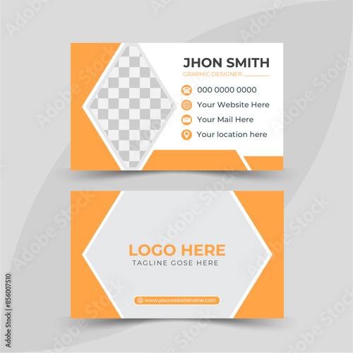 Modern presentation Business card with the company logo. Vector business card template. Vector illustration design. Double-sided creative business card vector design template. Business card for busine