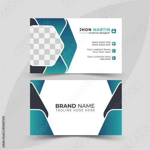 Modern presentation Business card with the company logo. Vector business card template. Vector illustration design. Double-sided creative business card vector design template. Business card for busine