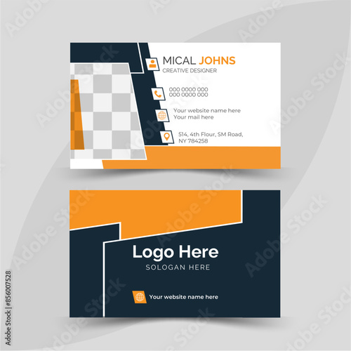 Modern presentation Business card with the company logo. Vector business card template. Vector illustration design. Double-sided creative business card vector design template. Business card for busine