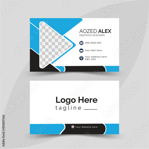 Modern presentation Business card with the company logo. Vector business card template. Vector illustration design. Double-sided creative business card vector design template. Business card for busine