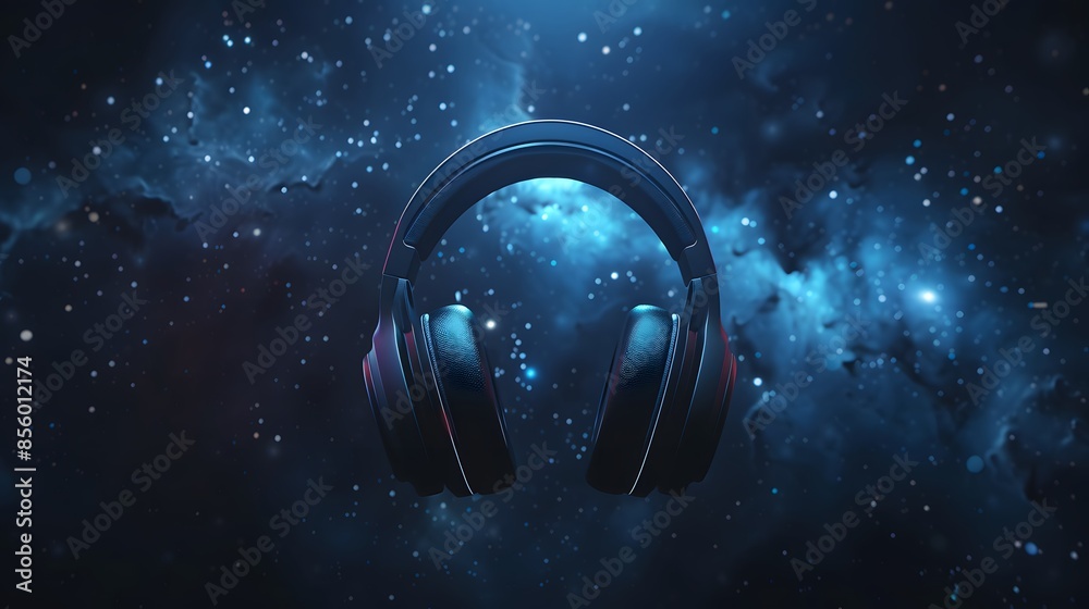 Headphone floating in the space Headphone floating in the space