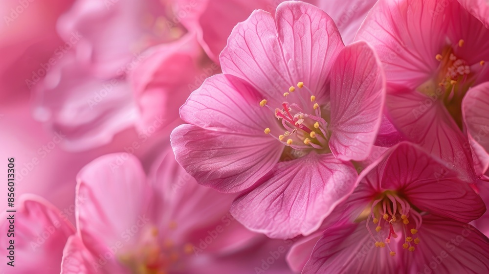Close up macro photograph of vibrant pink spring flowers Close up macro photograph of vibrant pink spring flowers
