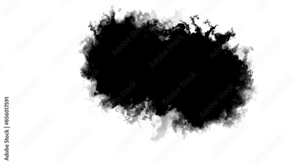 Black color inks drop composition splatter effect transition splatter blot spreading. flow spots spills paper reveal dripping streaks spread fluid alpha matte. watercolor swirls. Spraying paint