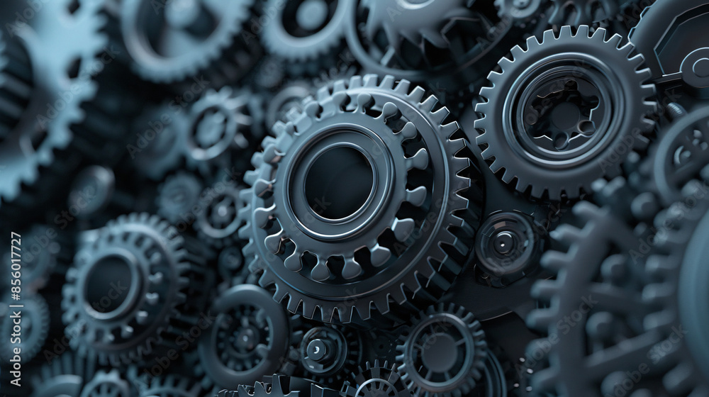 3d render of black gear and sprockets on dark background, macro shot, stock photo, high detail, hyperrealism 3d render of black gear and sprockets on dark background, macro shot, stock photo, high detail, hyperrealism