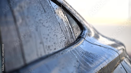 Water Droplets on Car Window After Car Wash photo