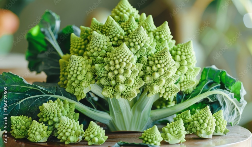 Beautiful fractal patterns in a head of Romanesco broccoli Beautiful fractal patterns in a head of Romanesco broccoli