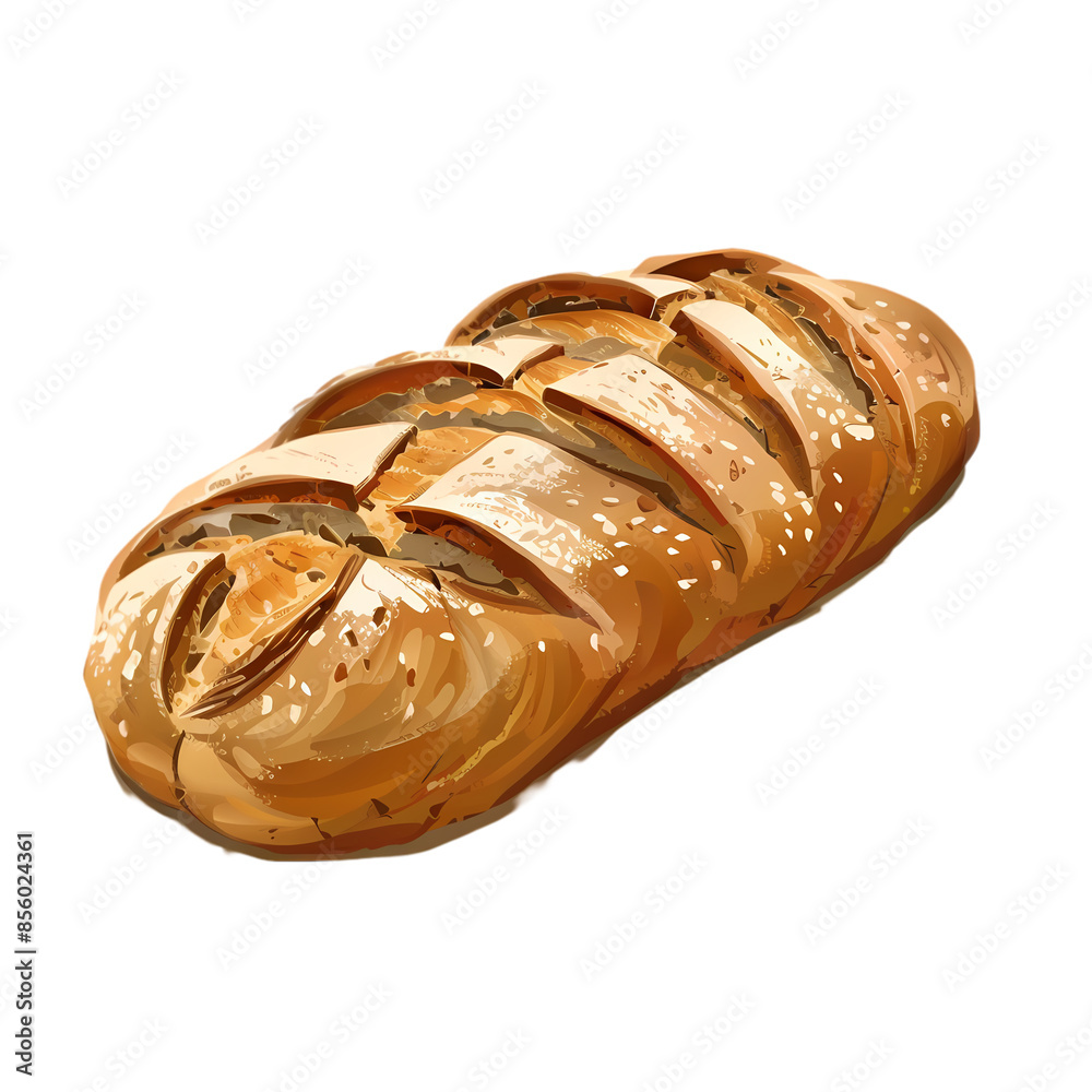 Freshly Baked Bread Loaf with Sesame Seeds Freshly Baked Bread Loaf with Sesame Seeds