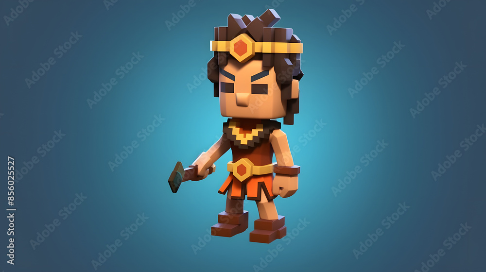 Avatar game Icon 3d rendering pixel Avatar game Icon 3d rendering pixel