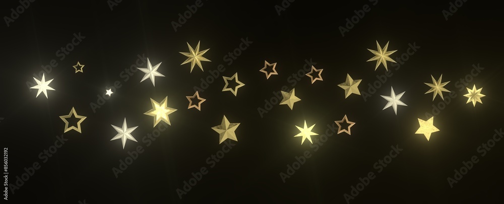 golden stars - 3d golden stars - 3d