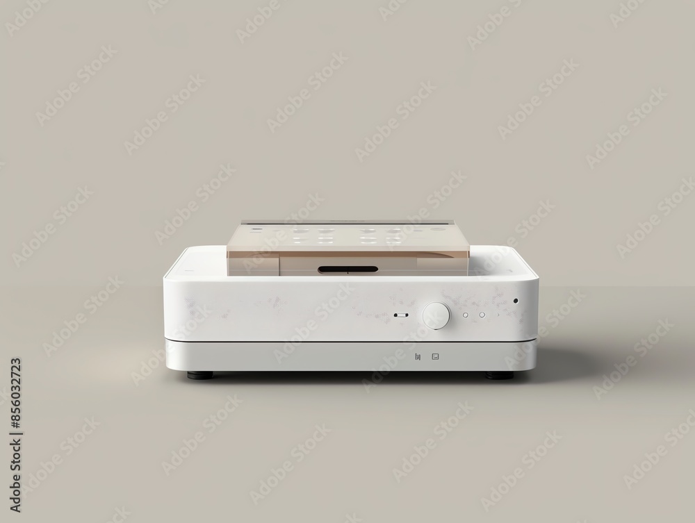 An answering machine with a modern, minimalist design An answering machine with a modern, minimalist design