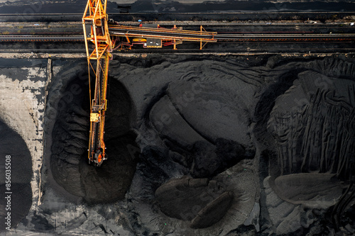 a coal storage yard in Ningbo City, China photo