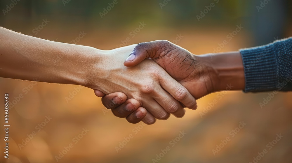close up of two people shaking hands in a field close up of two people shaking hands in a field