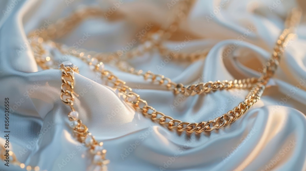 elegant gold chain bracelet and necklace on white luxurious jewelry still life elegant gold chain bracelet and necklace on white luxurious jewelry still life