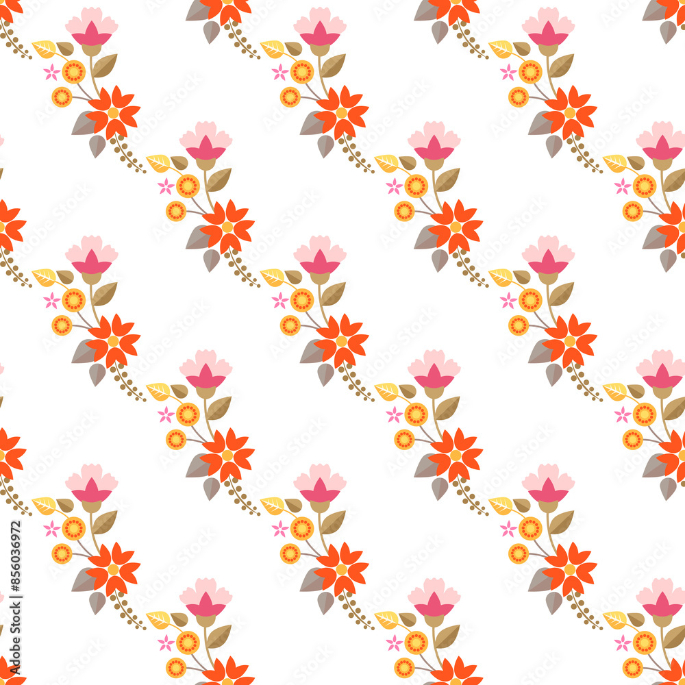 Hand drawn colour small flower pattern design. Hand drawn colour small flower pattern design.