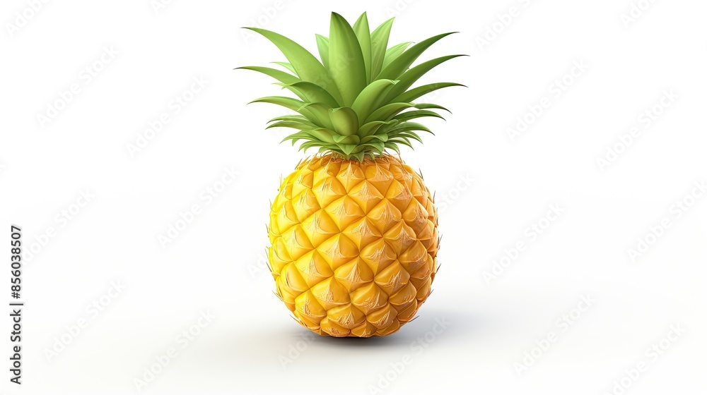 A delicious and nutritious pineapple, isolated on a white background. The pineapple is a tropical fruit that is native to South America. A delicious and nutritious pineapple, isolated on a white background. The pineapple is a tropical fruit that is native to South America.
