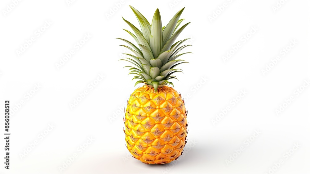 A delicious and nutritious pineapple, isolated on a white background. The perfect addition to any healthy diet. A delicious and nutritious pineapple, isolated on a white background. The perfect addition to any healthy diet.