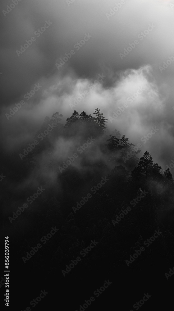 Fog in the darkness, black background wallpaper for phone Fog in the darkness, black background wallpaper for phone