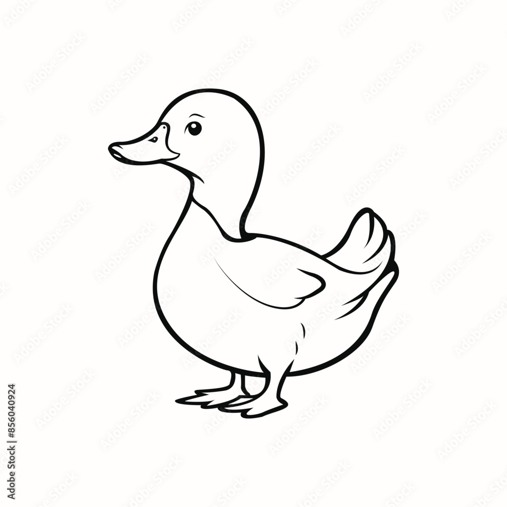 Fototapeta premium duck coloring page outline for kids