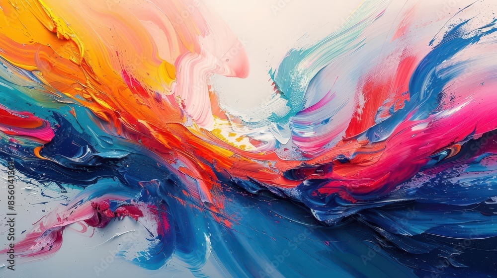 painting of a colorful wave of paint painting of a colorful wave of paint