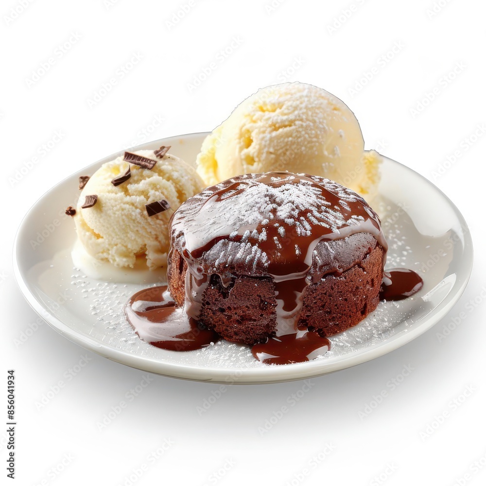 plate of desserts with ice cream and chocolate sauce plate of desserts with ice cream and chocolate sauce