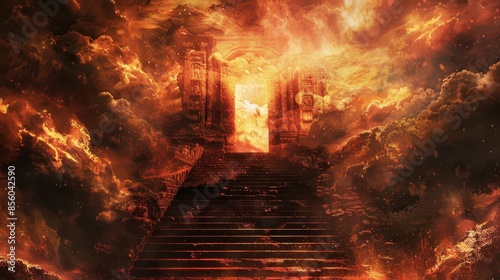 entrance to hell dantes inferno inspired dramatic illustration digital art