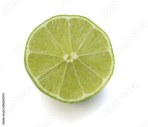 Fresh ripe lime isolated on white background
