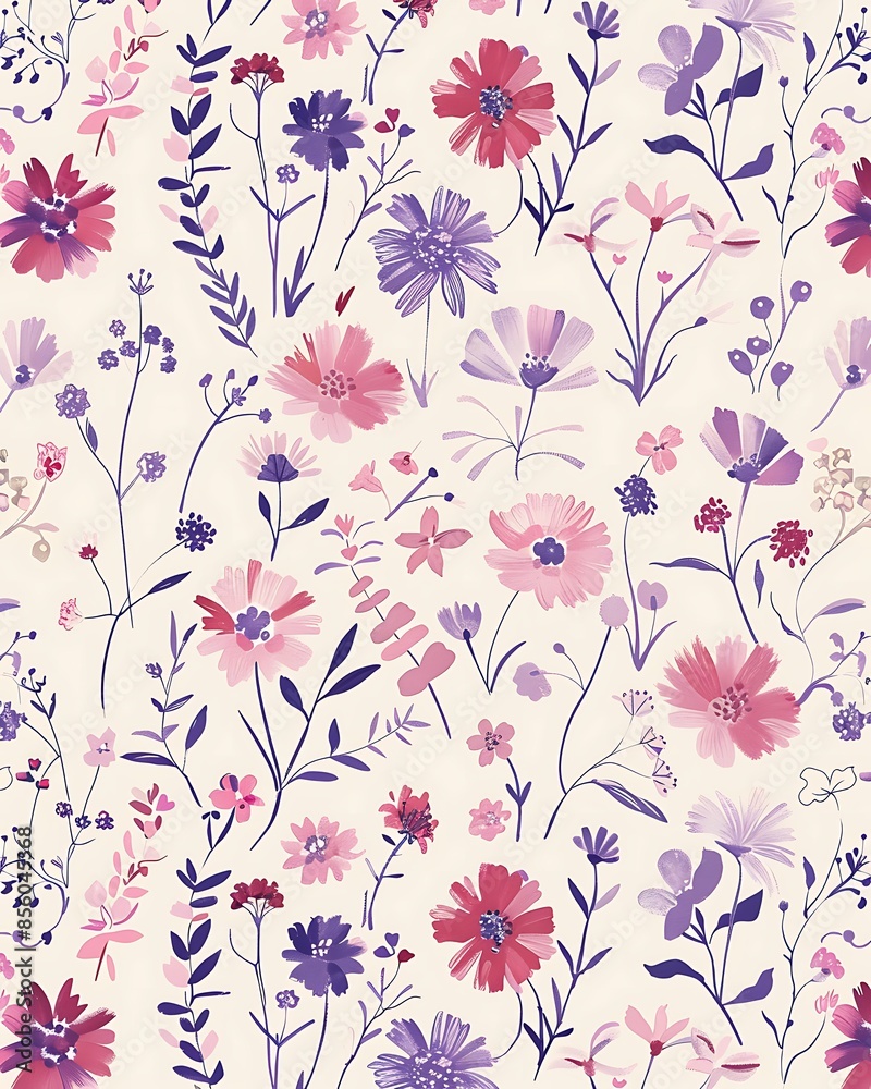 Seamless Beautiful Flower illustration pattern