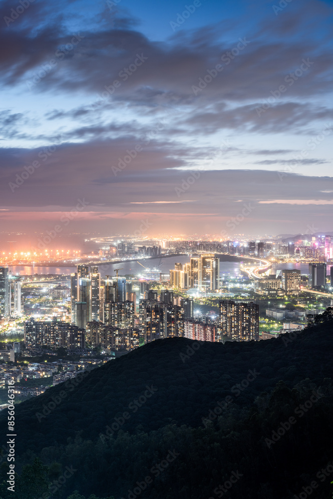 Fototapeta premium Night view of Qianhai in Nanshan District, Shenzhen