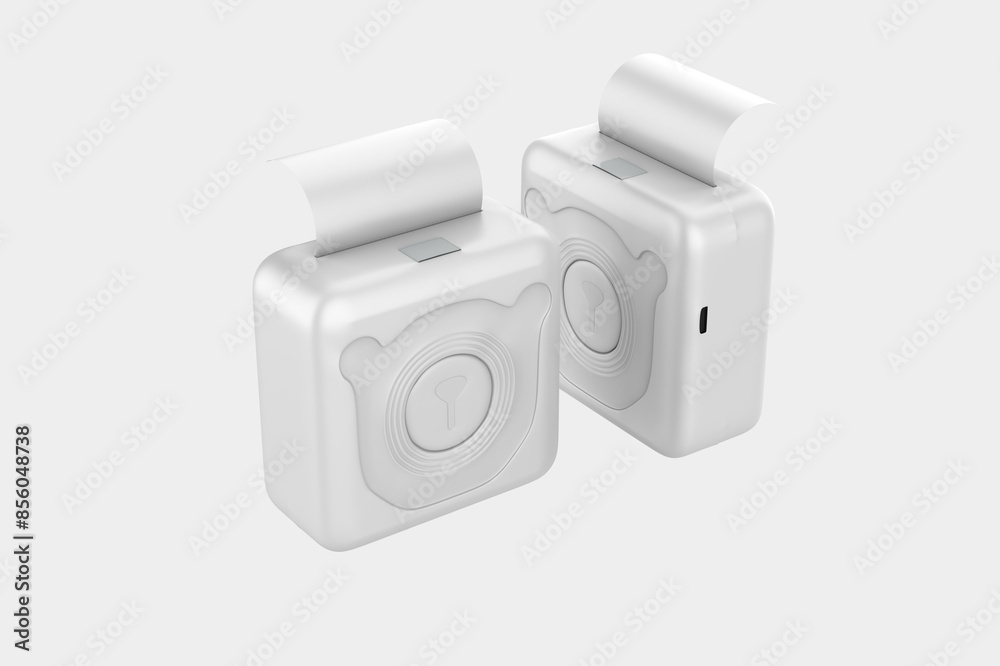 New Wireless BT Handheld Mobile Thermal Photo Printer,pocket portable A6 Photo Printer. 3d illustration New Wireless BT Handheld Mobile Thermal Photo Printer,pocket portable A6 Photo Printer. 3d illustration