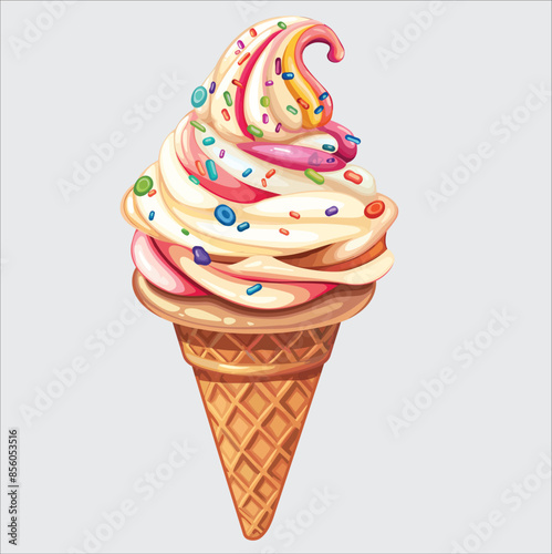 ice cream vector art single clipart