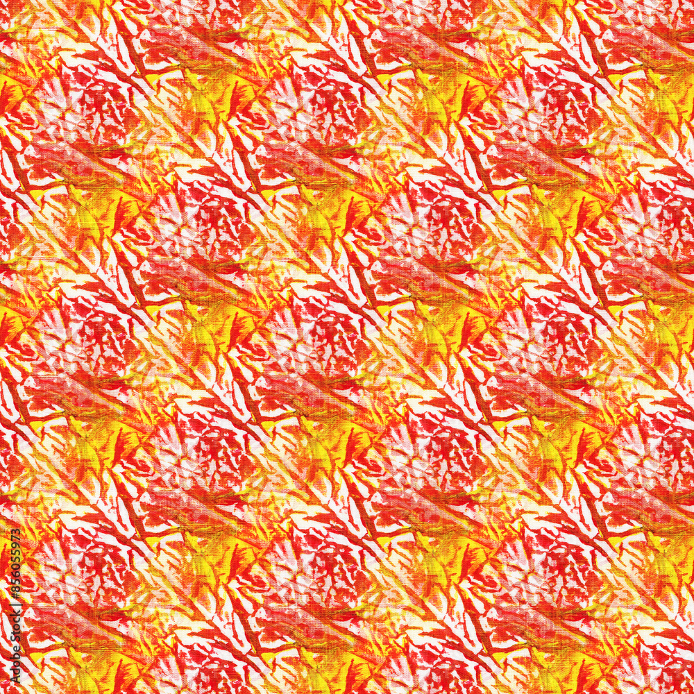 Seamless tie-dye pattern on white silk. Hand painting fabrics - nodular batik. Seamless tie-dye pattern on white silk. Hand painting fabrics - nodular batik.
