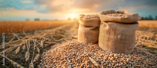 sacks of grain on the backg...