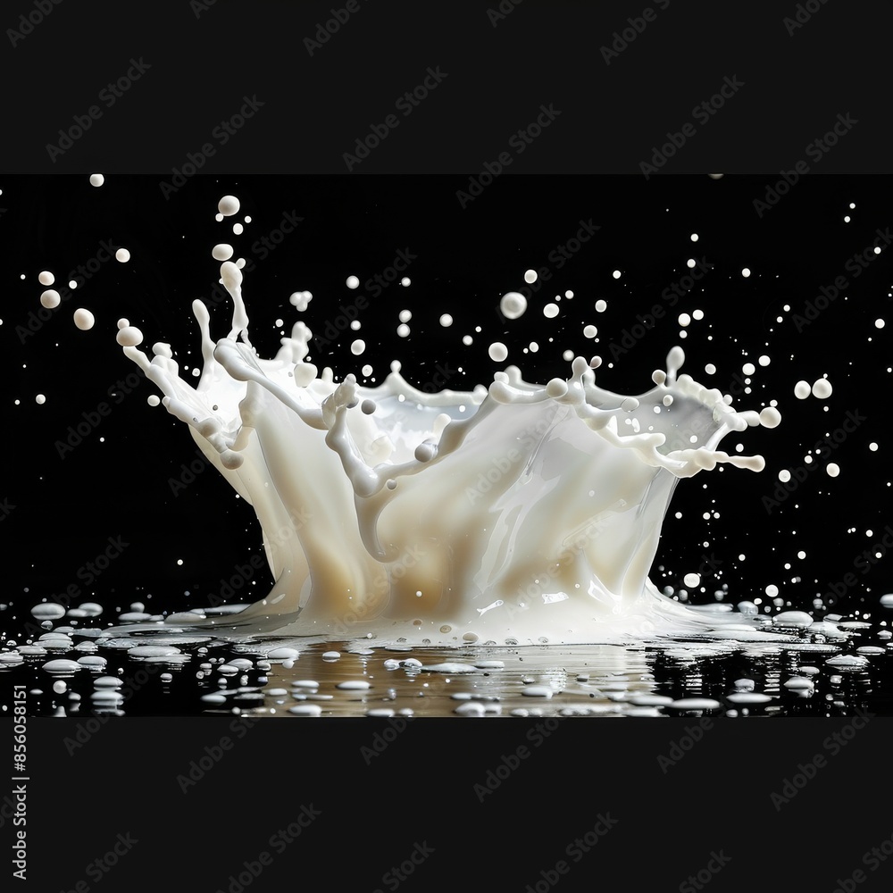 milk splash isolated in black background milk splash isolated in black background