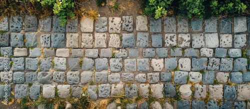 Old cobblestone road top ae...