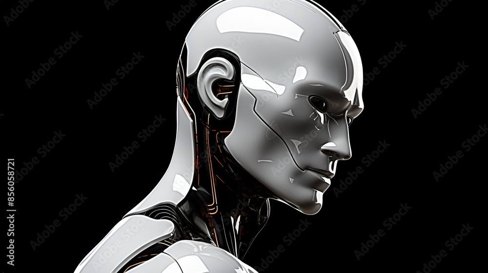3d rendered illustration of a head robot 3d rendered illustration of a head robot