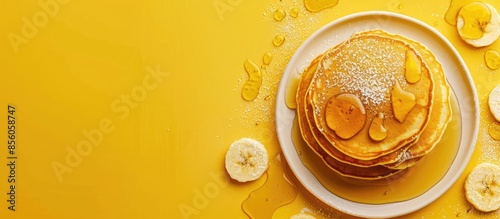 Pancakes and honey pastel b...