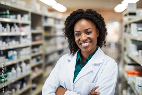 Portrait of a middle aged female pharmacy worker