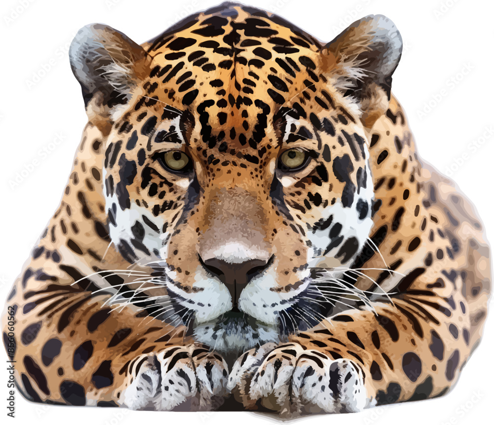 Obraz premium Jaguar in vector illustration isolated on white