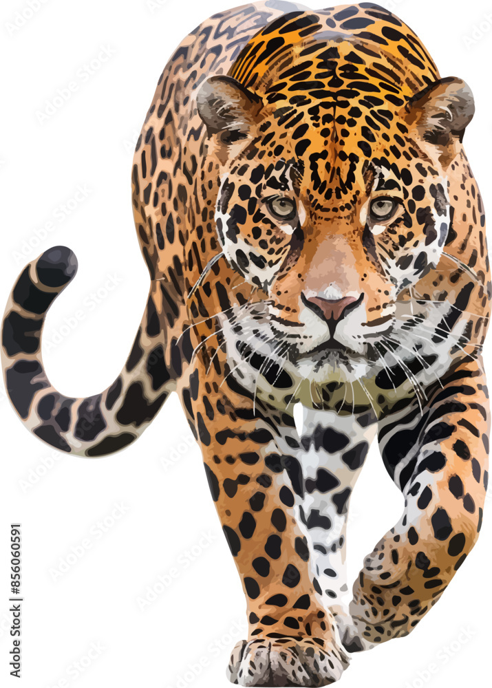 Naklejka premium Jaguar in vector illustration isolated on white