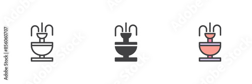 Fountain different style icon set